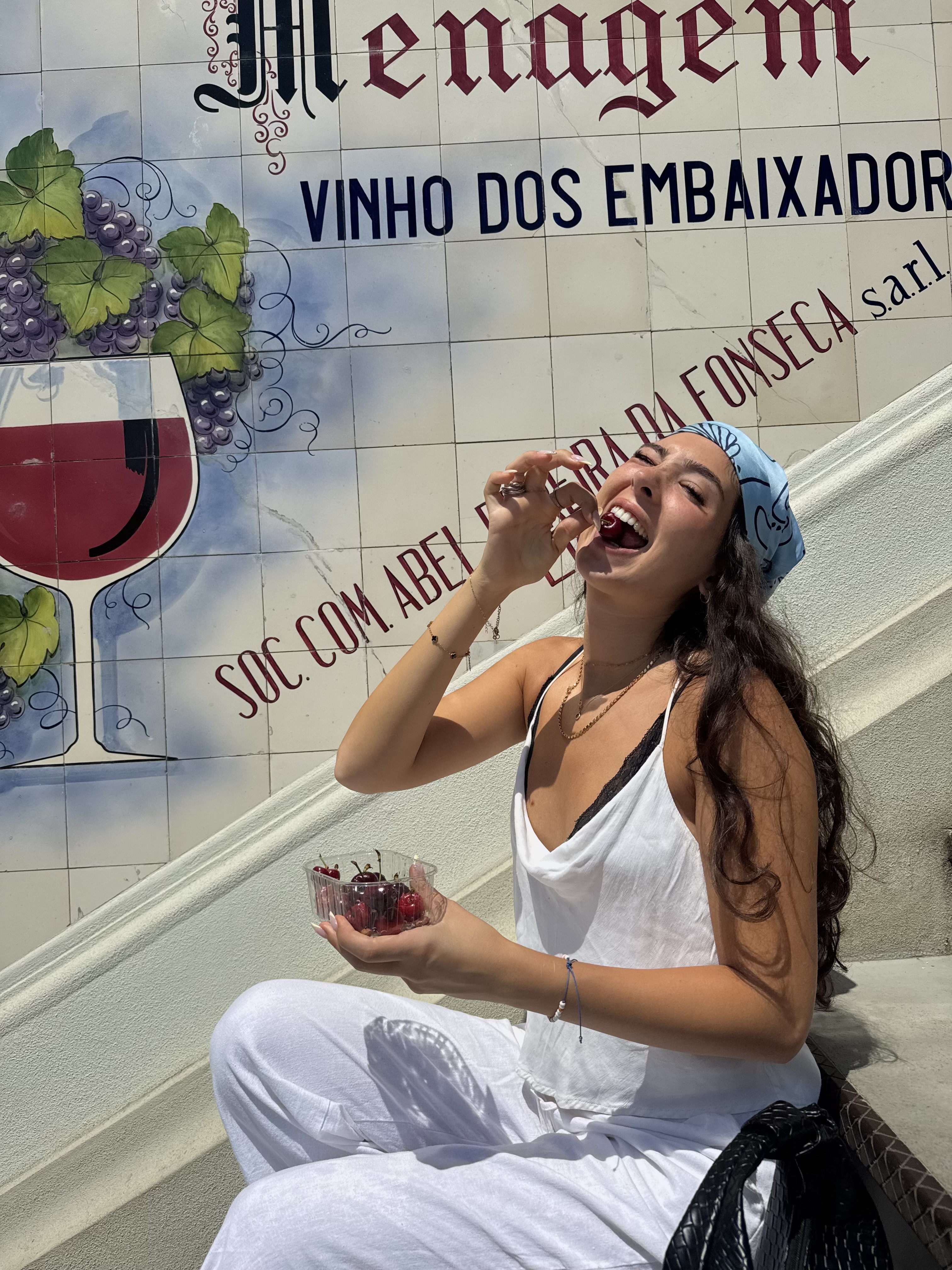 Ezgi with cherry blossoms